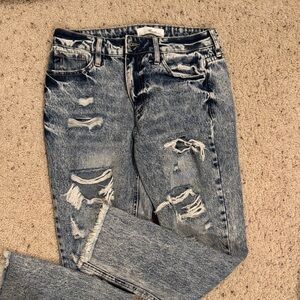 KanCan Ripped Boyfriend Jeans in Blue